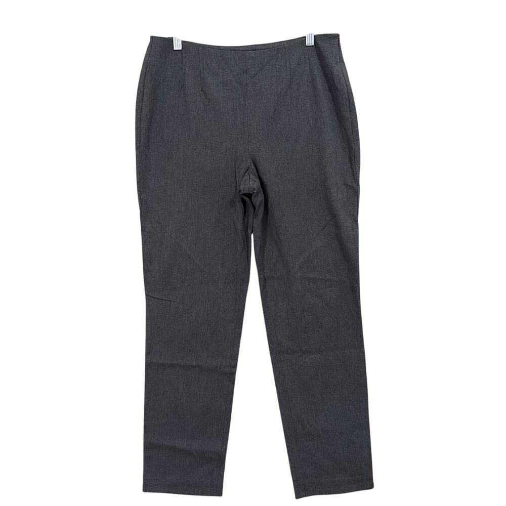 Talbots Womens Pants Gray Side Zip High Rise Straight Leg Workwear Stretch 10